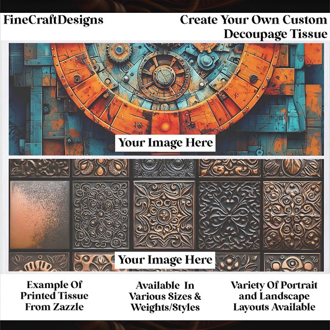 Create Your Own Custom 2 Photo Landscape Decoupage Seidenpapier (Von Creator hochgeladen)