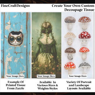 Create Your Own Custom 3 Photo Portrait Decoupage Seidenpapier