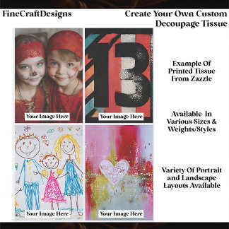 Create Your Own Custom 4 Photo Portrait Decoupage Seidenpapier