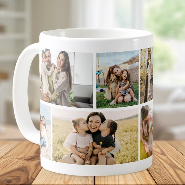 Create Your Own Custom 8 Photo Collage Kaffeetasse (Von Creator hochgeladen)