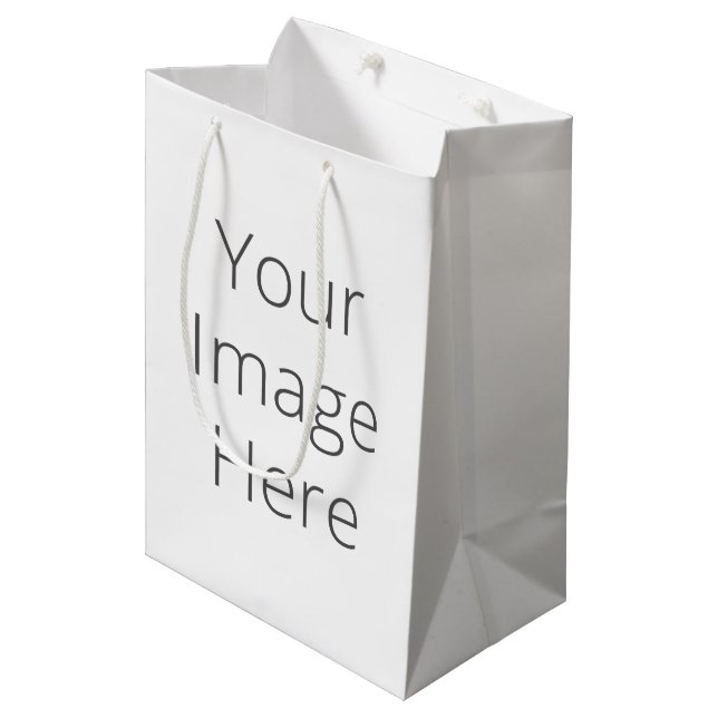 Create Your Own Custom Gift Bag - Medium, Matte Mittlere Geschenktüte (Vorderseite Schrägansicht)