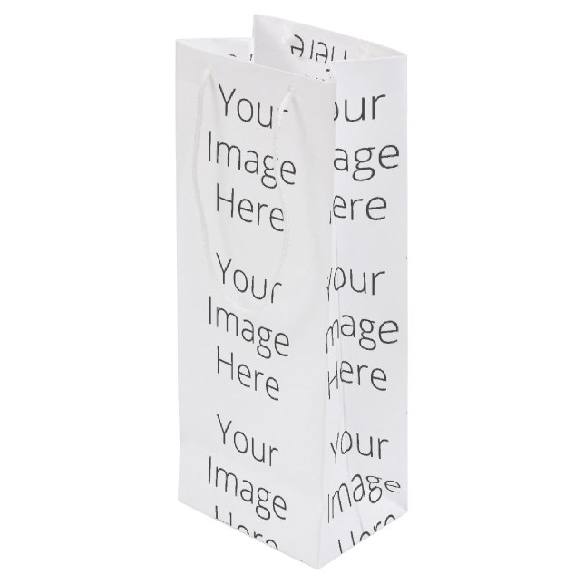 Create Your Own Custom Gift Bag - Wine, Glossy Geschenktüte Für Weinflaschen (Rückseite Schrägansicht)