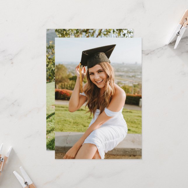 Create Your Own Custom Graduate 2 Photo Einladung (Vorderseite/Rückseite Beispiel)