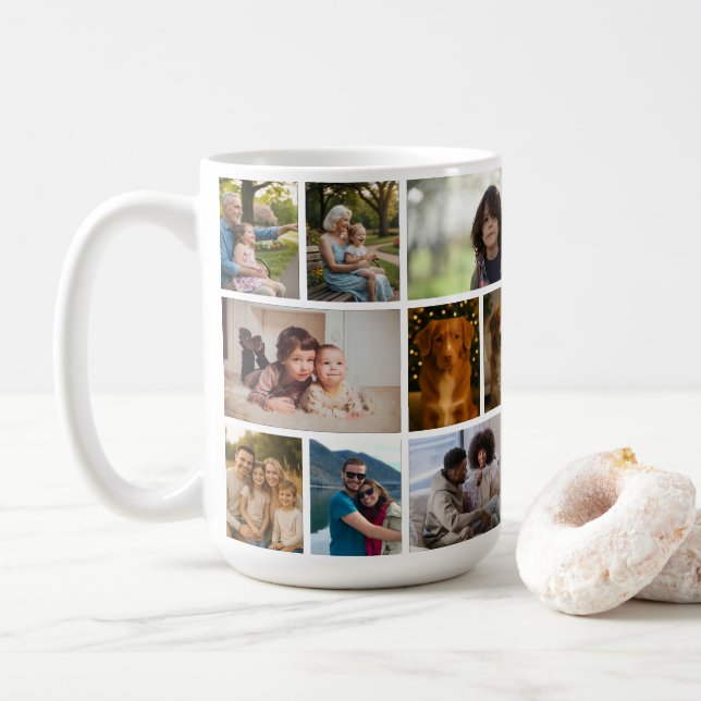 Create your own custom made 18 photo personalized kaffeetasse (Mit Donut)