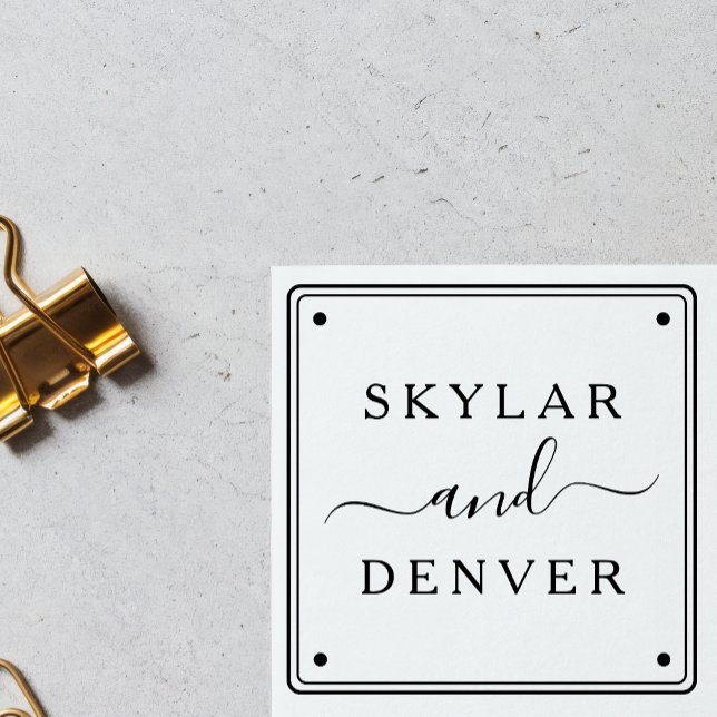 Create Your Own Custom Minimalist Couple's Names Gummistempel (Von Creator hochgeladen)