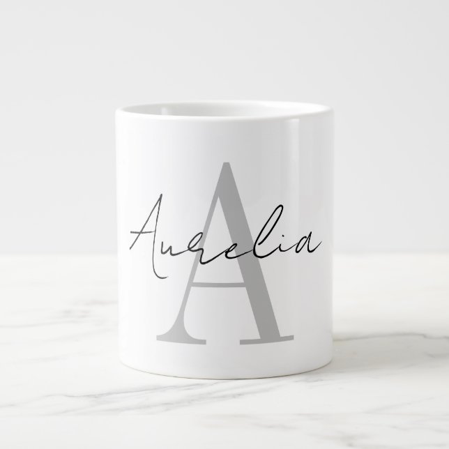 Create Your Own Custom Monogram And Name Script  Jumbo-Tasse (Vorderseite)