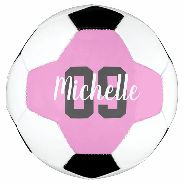 Create Your Own Custom Name Number Pink Fußball (Vorderseite)