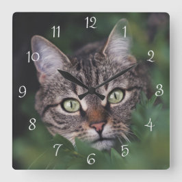 Create Your Own Custom Pet Photo Square Wall Clock Quadratische Wanduhr
