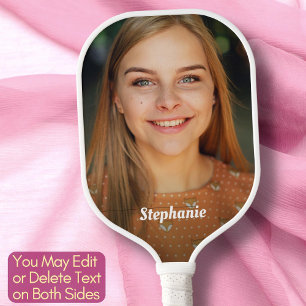 Create Your Own Custom Photo Elegant Script Name Pickleball Schläger