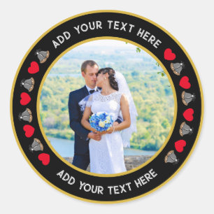 Create Your Own Custom Wedding Photo Runder Aufkleber
