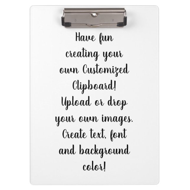 Create Your Own Customizable Personal  Klemmbrett (Vorderseite)