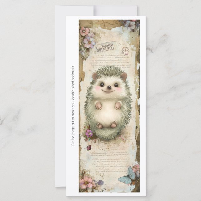 Create Your Own Cute Hedgehog Bookmark Card (Vorderseite)