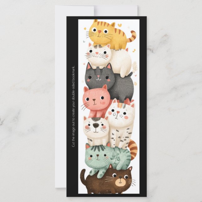 Create Your Own Cute Kitten Stack Bookmark Card (Vorderseite)