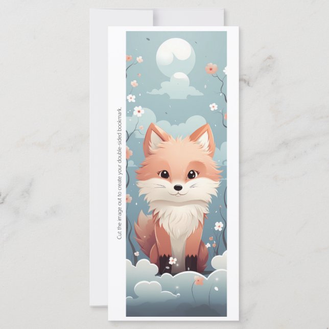 Create Your Own Cute Red Fox Bookmark Card (Vorderseite)