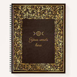 Create Your Own Dark Brown Giided Filigree Notizbuch
