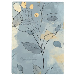 Create Your Own Deep Blue Floral Minimalist Klemmbrett