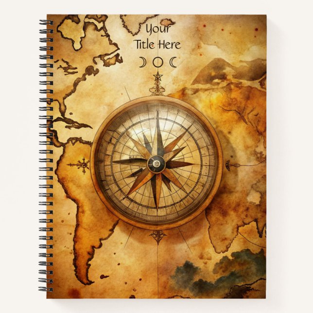 Create Your Own Discoverer Compass Rose Map Notizbuch (Vorderseite)