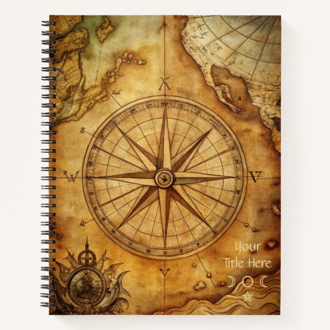 Create Your Own Discoverer Compass Rose Notizbuch (Vorderseite)