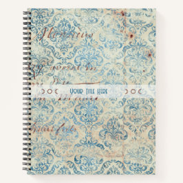 Create Your Own Distressed Blue Damask Love Letter Notizbuch
