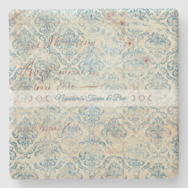 Create Your Own Distressed Blue Damask Love Letter Steinuntersetzer
