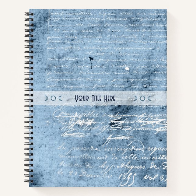 Create Your Own Distressed Blue Love Letter Notizbuch (Vorderseite)