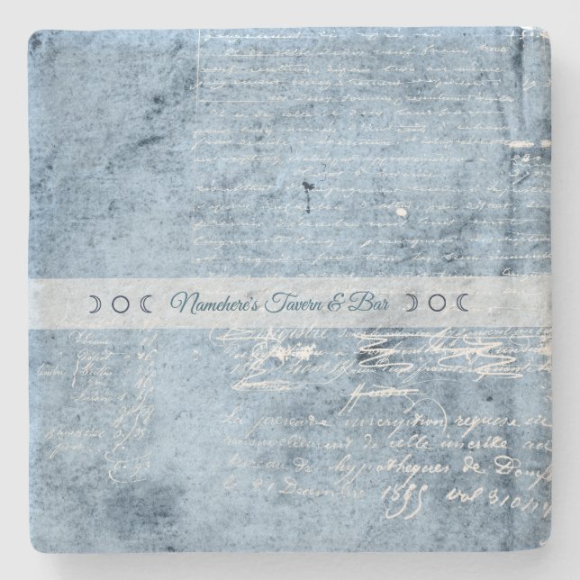Create Your Own Distressed Blue Love Letter Steinuntersetzer (Vorderseite)