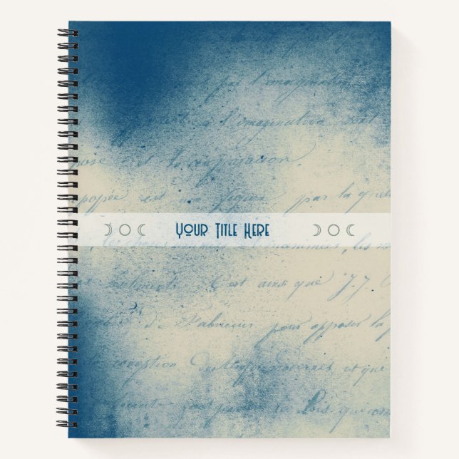 Create Your Own Dreamy Romantic Blue Love Letter Notizbuch (Vorderseite)