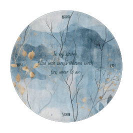Create Your Own Dusky Golden Floral Minimalist Schneidebrett