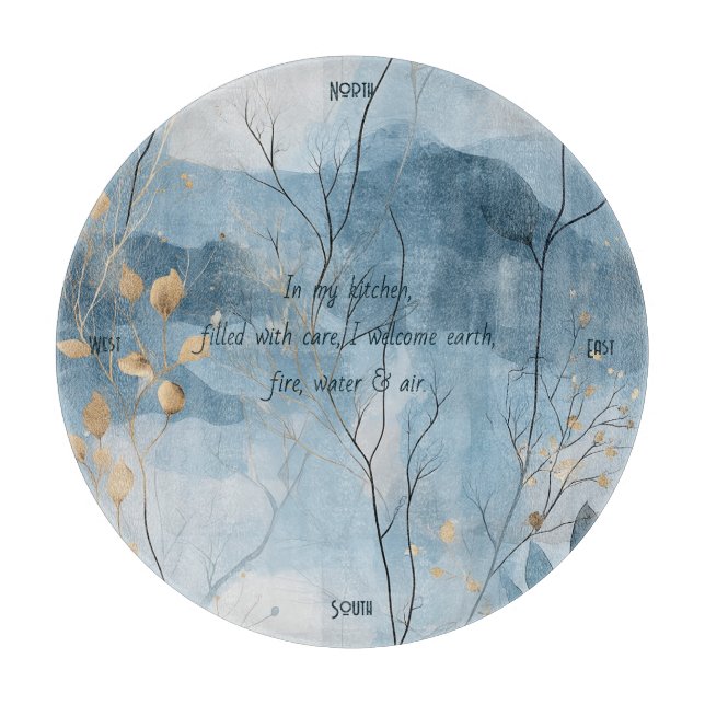 Create Your Own Dusky Golden Floral Minimalist Schneidebrett (Vorderseite)