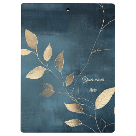 Create Your Own Elegant Blue & Gold Minimalist Klemmbrett