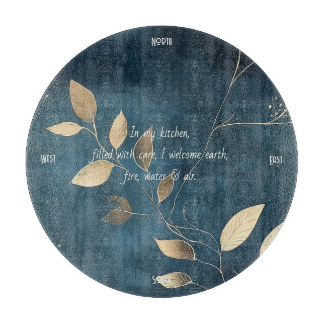 Create Your Own Elegant Blue & Gold Minimalist Schneidebrett (Vorderseite)