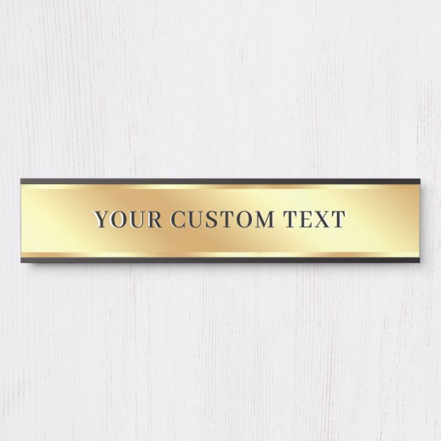 Create Your Own Elegant Custom Text Gold Template Türschild (Vorderseite )
