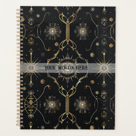 Create Your Own Elegant Gold Magic Symbols Black Planer