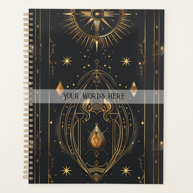Create Your Own Elegant Gold Mystical Black Planer (Vorderseite)