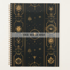Create Your Own Elegant Gold Mystical Symbols Planer