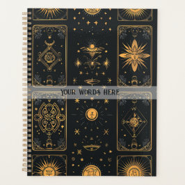 Create Your Own Elegant Gold Mystical Tarot Black Planer
