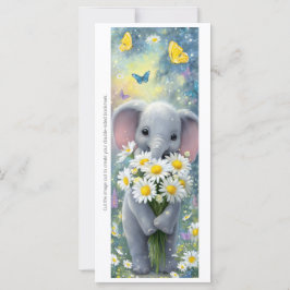 Create Your Own Elephant Daisies Bookmark Card