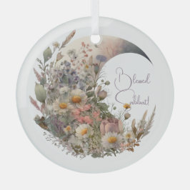 Create Your Own Elysian Floral Crescent Moon Ornament Aus Glas