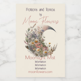 Create Your Own Elysian Floral Crescent Moon Weinetikett