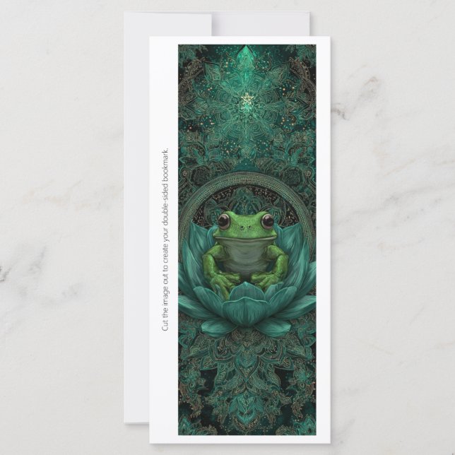 Create Your Own Emerald Green Frog Bookmark Card (Vorderseite)