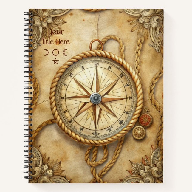 Create Your Own Explorer Compass Rose Notizbuch (Vorderseite)