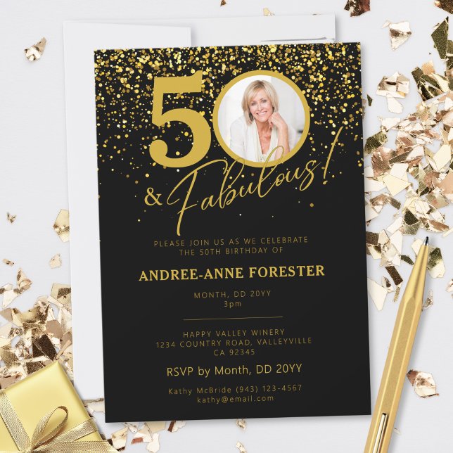 Create Your Own Fabulous Birthday Photo Invitation Karte (Von Creator hochgeladen)