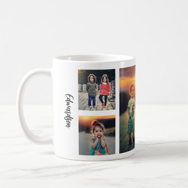 Create your own family photo collage monogram name kaffeetasse (Links)