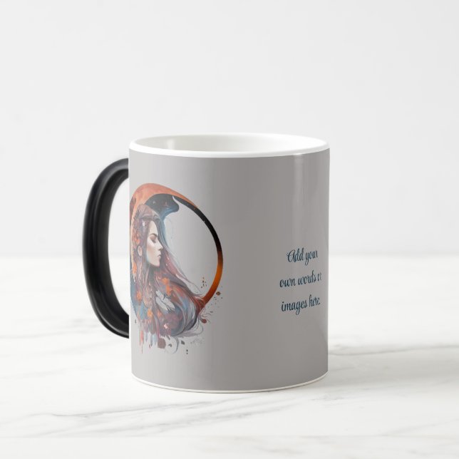 Create Your Own Floral Boho Autumn Moon Verwandlungstasse (Vorderseite Links)