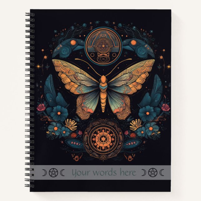 Create Your Own Floral Butterfly Totem Notizbuch (Vorderseite)