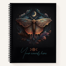 Create Your Own Floral Celestial Lunar Moth Notizbuch
