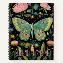 Create Your Own Floral Green Garden Moth Notizbuch