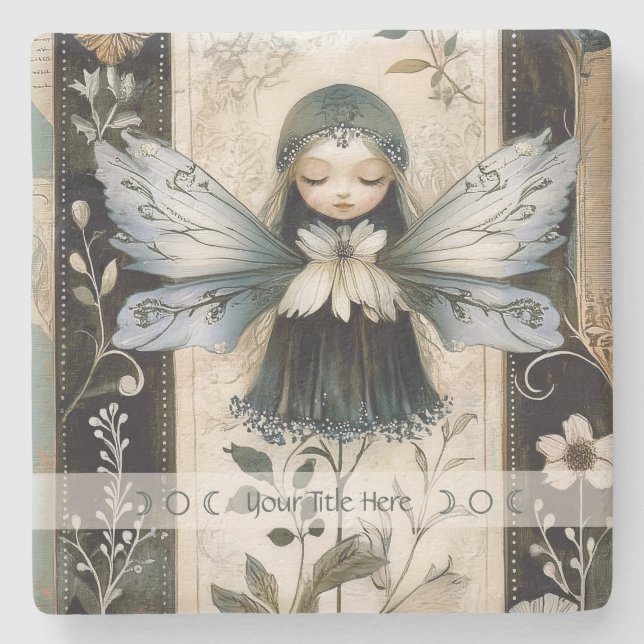 Create Your Own Garden Fairy Botanical Steinuntersetzer (Vorderseite)