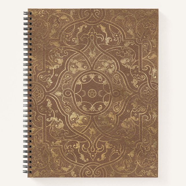 Create Your Own Gilded Asian Beige Brown Notizbuch (Vorderseite)