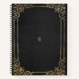 Create Your Own Gilded Black Notebook Notizbuch